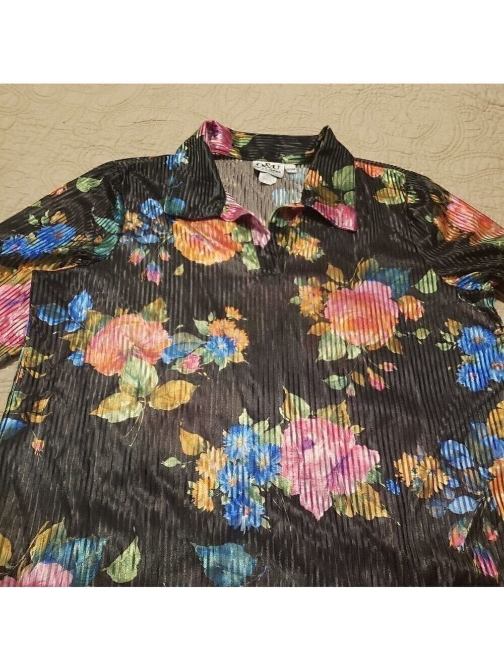 "O&U" Over & Under Woman's Sheer Striped Top